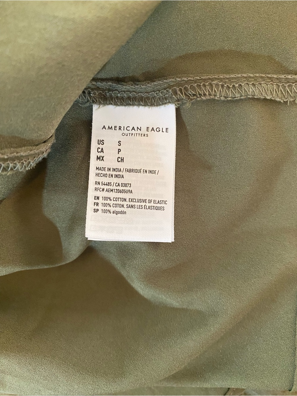 American Eagle Bella Bow Maxi Smocked Bodice Dress in Olive Cottagecore Size S - Picture 11 of 11